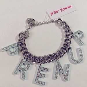 BETSEY JOHNSON Pre-Nup Pavé Crystal Rhinestones Bracelet EXTREMELY RARE NEW NWT